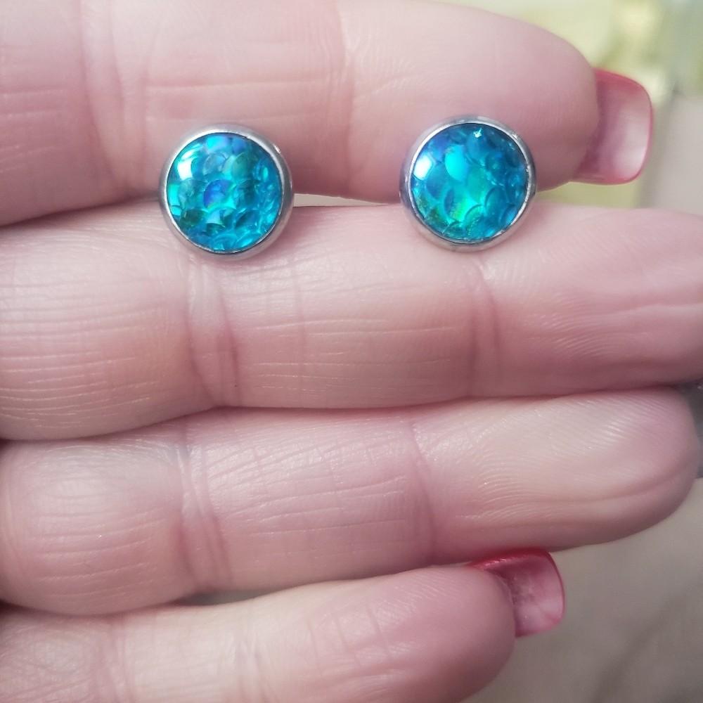 Mermaid stud earrings